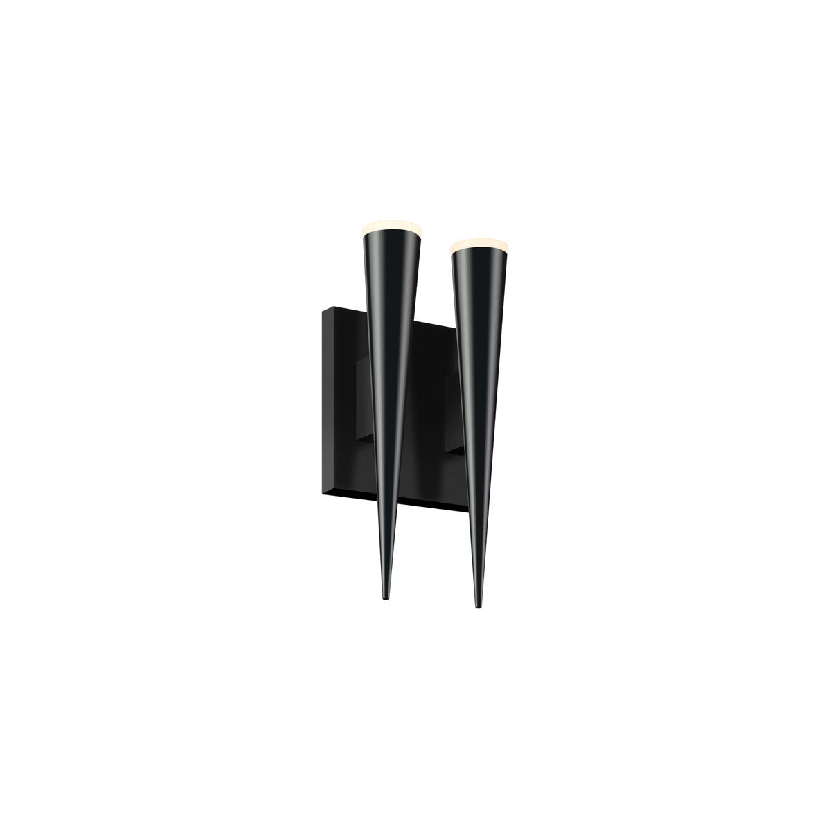 Sonneman Lighting Micro Cone LED Double Sconce in Satin Black 2382.25