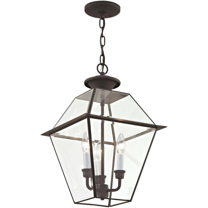 Livex Lighting Westover Collection 3 Light Bronze Outdoor Chain Lantern  in Bronze 2385-07