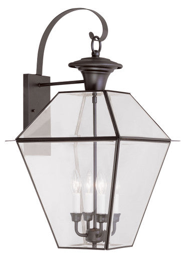 Livex Lighting Westover Collection 4 Light Bronze Outdoor Wall Lantern in Bronze 2386-07