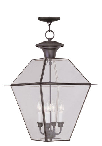 Livex Lighting Westover Collection 4 Light Bronze Outdoor Chain Lantern  in Bronze 2387-07