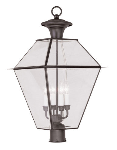 Livex Lighting Westover Collection 4 Light Bronze Outdoor Post Lantern in Bronze 2388-07