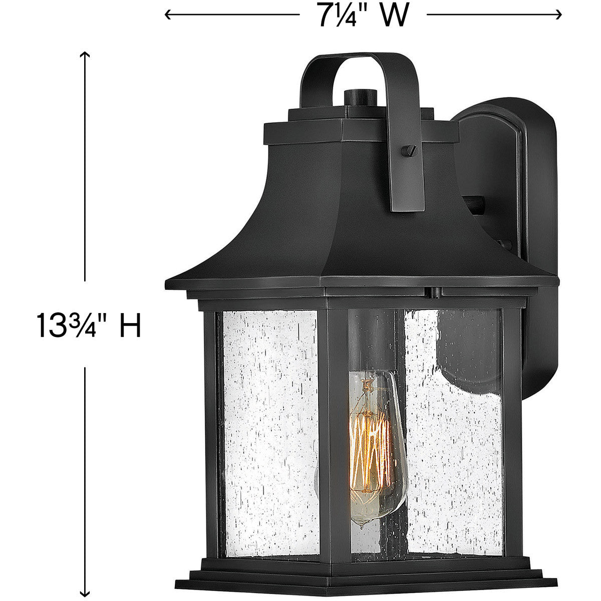 Hinkley Lighting Grant Small Wall Mount Lantern Textured Black 2390TK