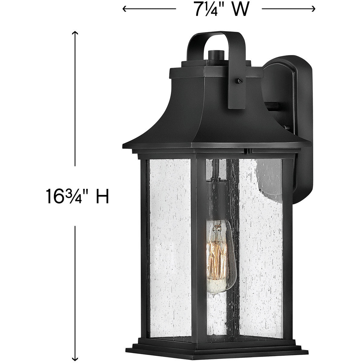 Hinkley Lighting Grant Medium Wall Mount Lantern Textured Black 2394TK