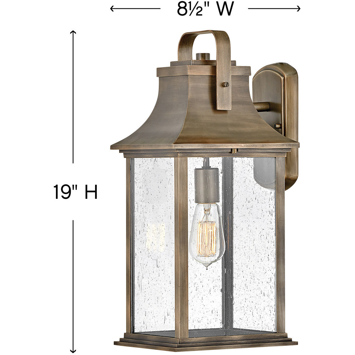 Hinkley Lighting Grant Large Wall Mount Lantern Burnished Bronze 2395BU