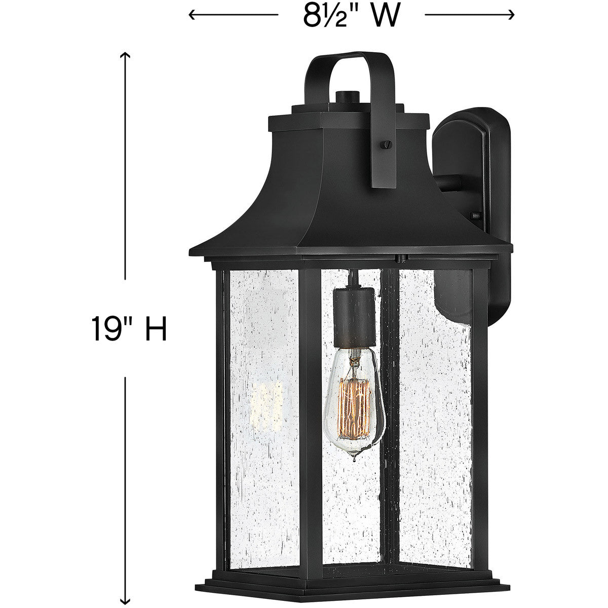 Hinkley Lighting Grant Large Wall Mount Lantern Textured Black 2395TK