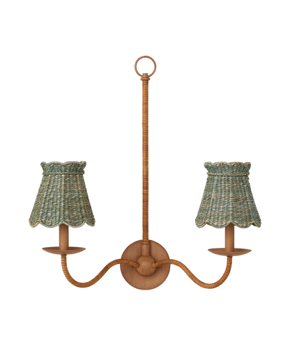 Currey & Co. Annabelle Light Teal Tapered Chandelier Shade 0900-0038