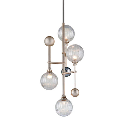 Corbett Lighting Majorette Pendant in Silver Leaf W Polished Chrome 241-44