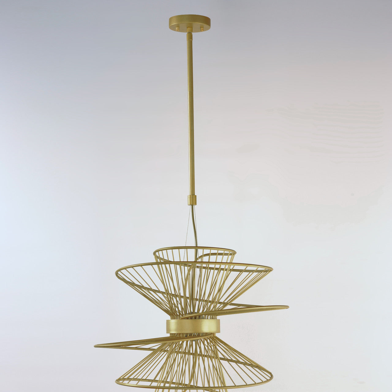 Maxim Zeta Medium LED Pendant in Natural Aged Brass 24174NAB