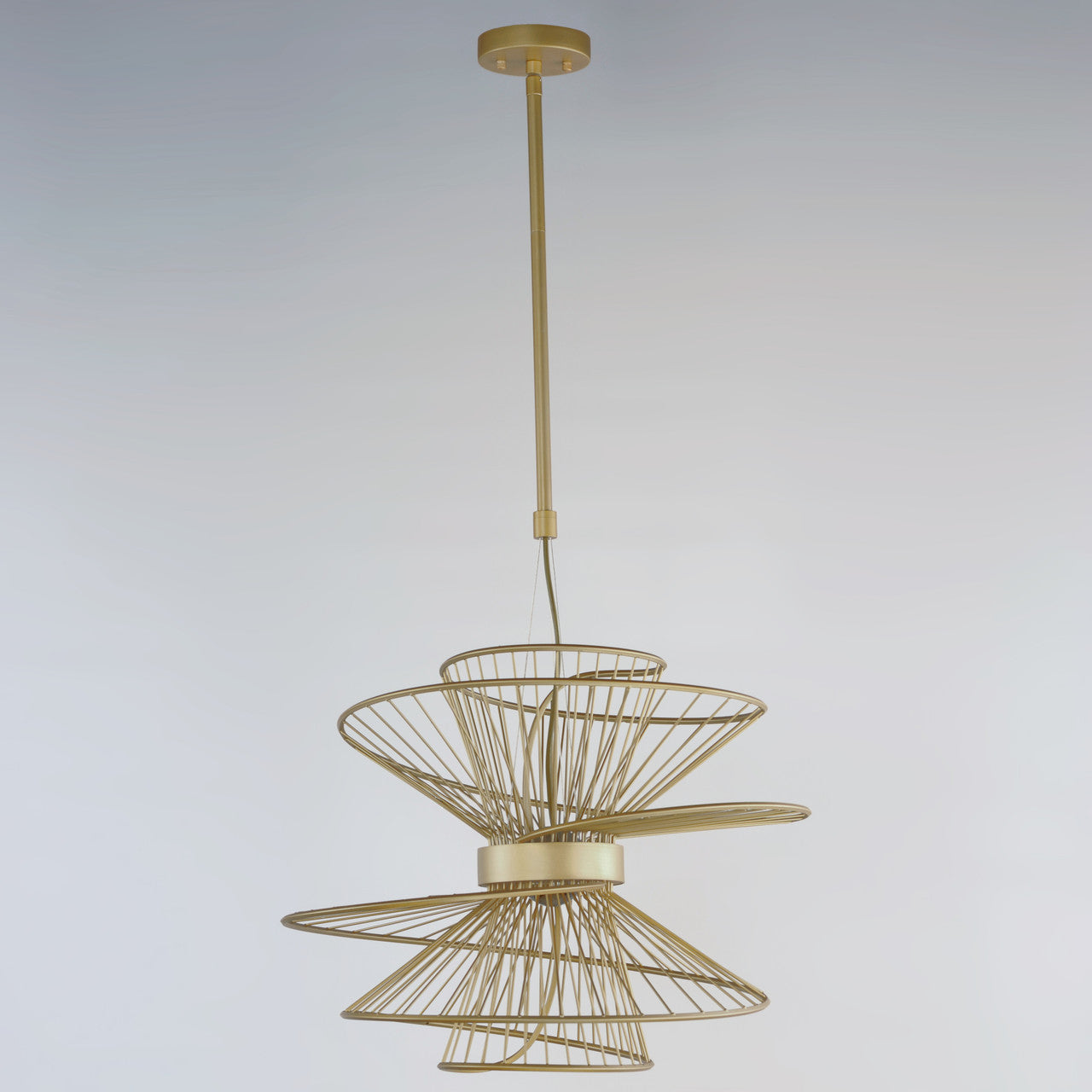 Maxim Zeta Medium LED Pendant in Natural Aged Brass 24174NAB