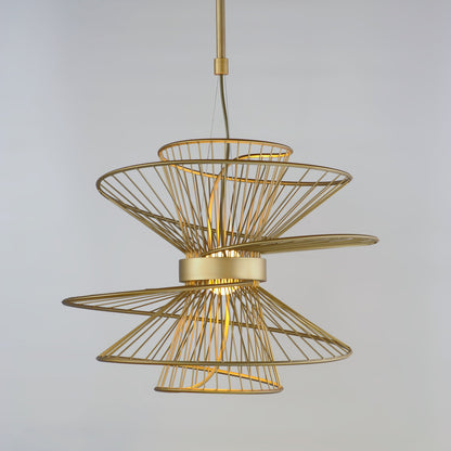 Maxim Zeta Medium LED Pendant in Natural Aged Brass 24174NAB