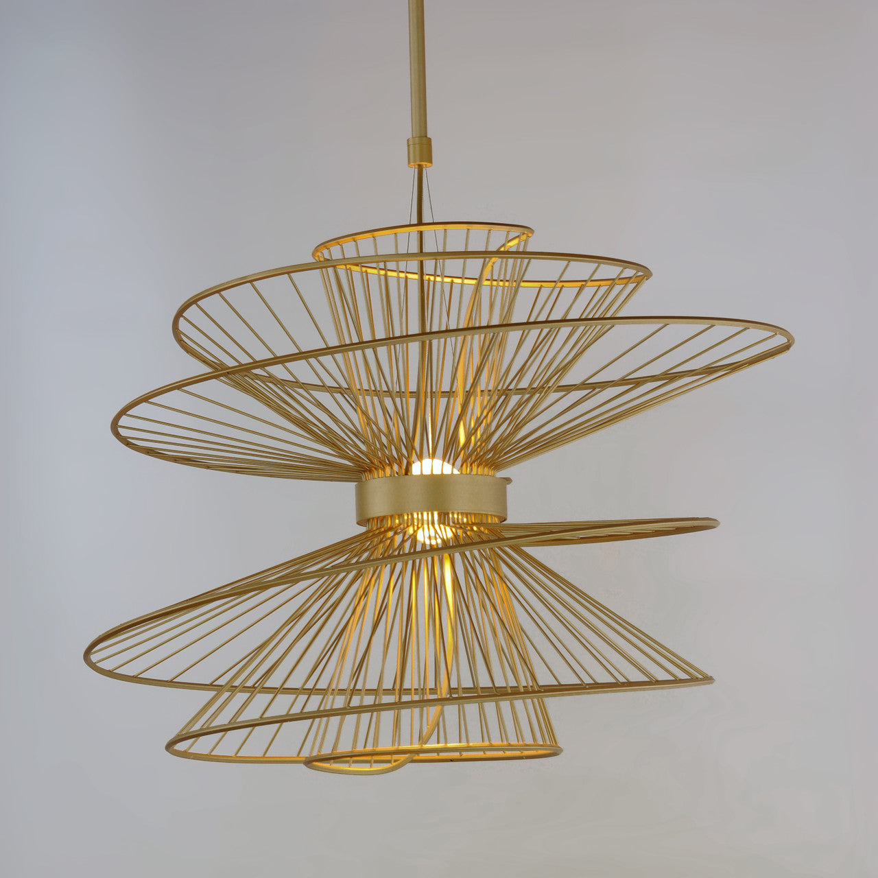 Maxim Zeta Large LED Pendant in Natural Aged Brass 24176NAB