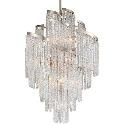 Corbett Lighting Mont Blanc Chandelier in Modern Silver Leaf 243-413