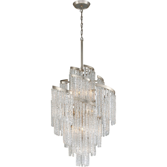 Corbett Lighting Mont Blanc Chandelier in Modern Silver Leaf 243-413