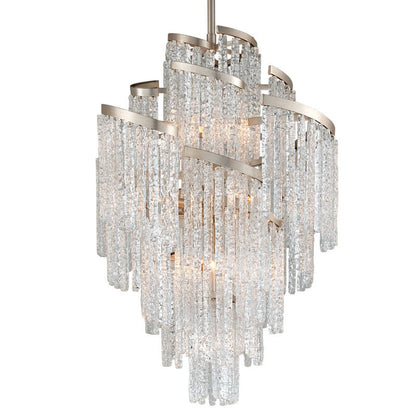 Corbett Lighting Mont Blanc Chandelier in Modern Silver Leaf 243-413