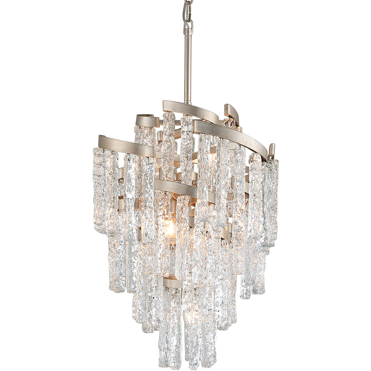 Corbett Lighting Mont Blanc Chandelier in Modern Silver Leaf 243-47