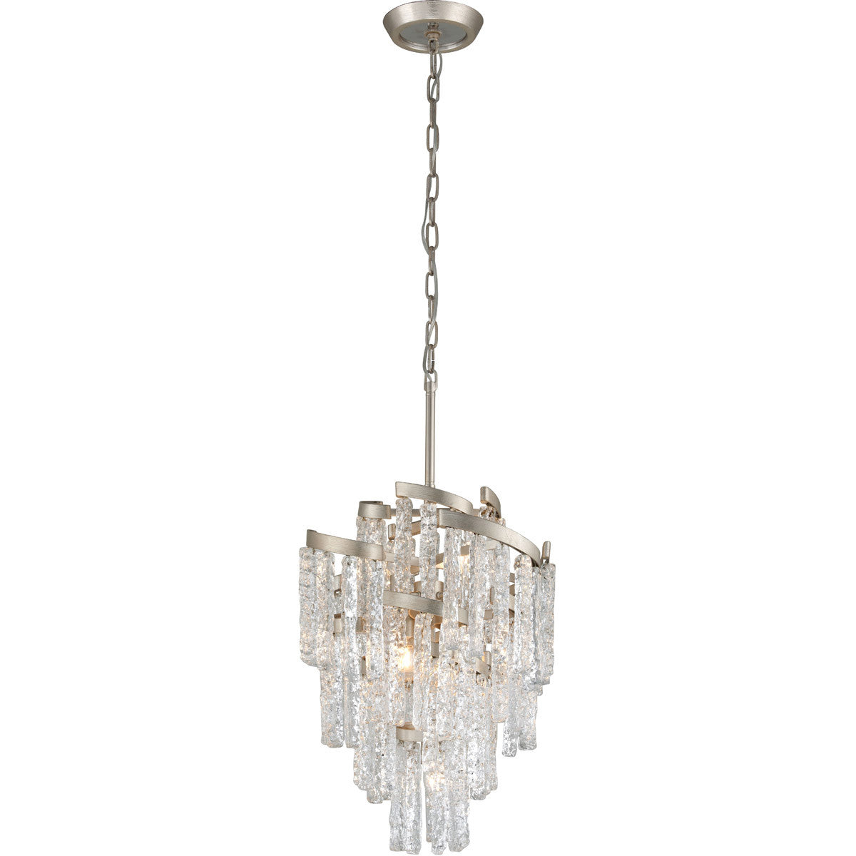 Corbett Lighting Mont Blanc Chandelier in Modern Silver Leaf 243-47