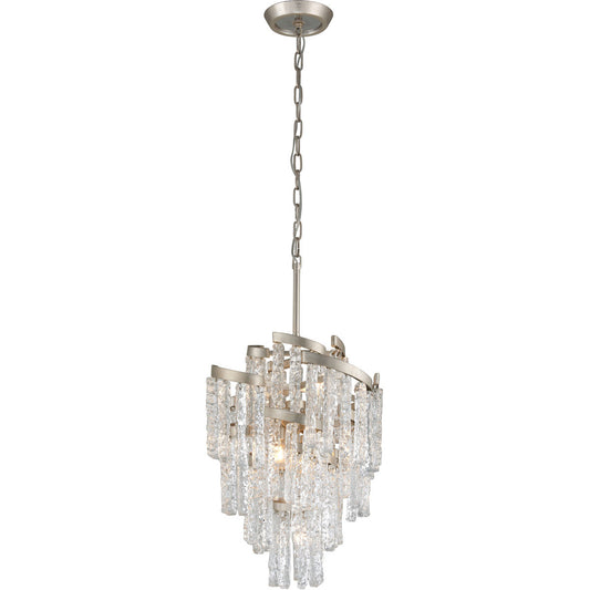 Corbett Lighting Mont Blanc Chandelier in Modern Silver Leaf 243-47