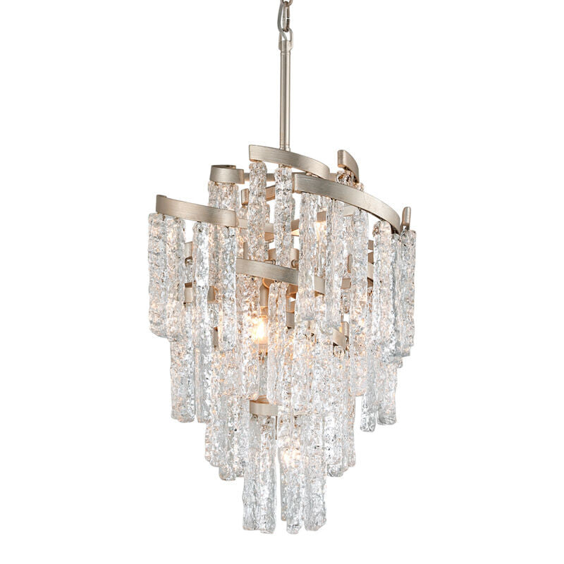 Corbett Lighting Mont Blanc Chandelier in Modern Silver Leaf 243-47