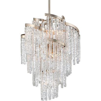 Corbett Lighting Mont Blanc Chandelier in Modern Silver Leaf 243-49