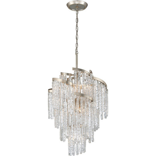 Corbett Lighting Mont Blanc Chandelier in Modern Silver Leaf 243-49