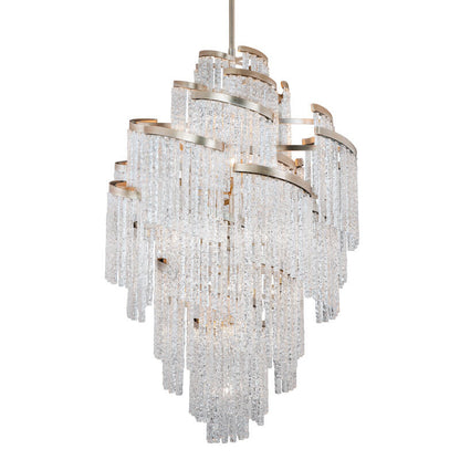 Corbett Lighting Mont Blanc Chandelier in Modern Silver Leaf 243-725