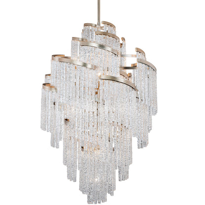 Corbett Lighting Mont Blanc Chandelier in Modern Silver Leaf 243-725