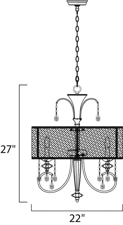 Maxim Montgomery 4-Light Pendant in Polished Nickel 24304CLBSPN