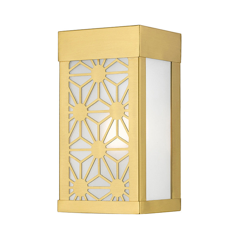 Livex Lighting Berkeley Collection  1 Light Satin Gold Outdoor ADA Small Sconce in Satin Gold 24321-32