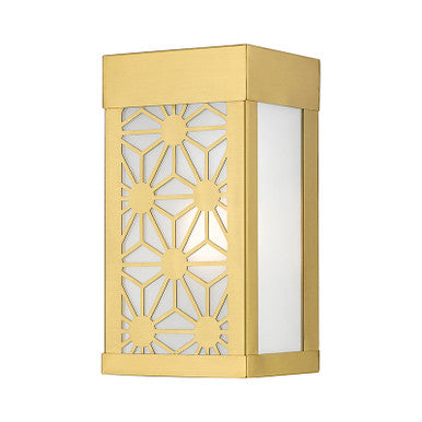 Livex Lighting Berkeley Collection  1 Light Satin Gold Outdoor ADA Small Sconce in Satin Gold 24321-32