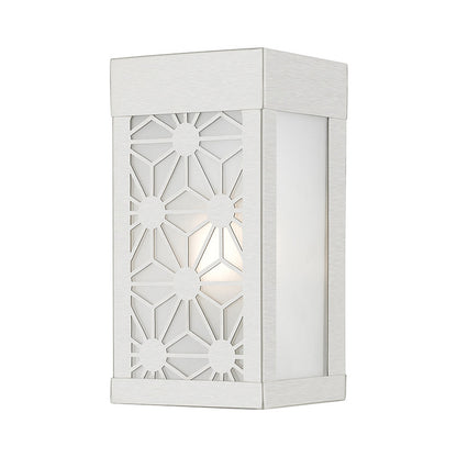 Livex Lighting Berkeley Collection  1 Light Brushed Nickel Outdoor ADA Small Sconce in Brushed Nickel 24321-91