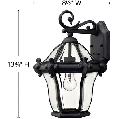 Hinkley Lighting San Clemente Small Wall Mount Lantern Museum Black 2440MB