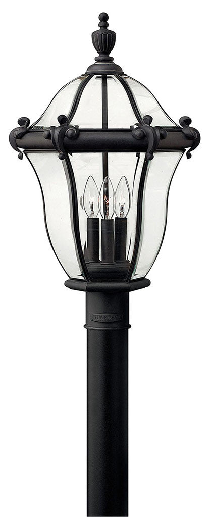 Hinkley Lighting San Clemente Large Post Top or Pier Mount Lantern Museum Black 2441MB