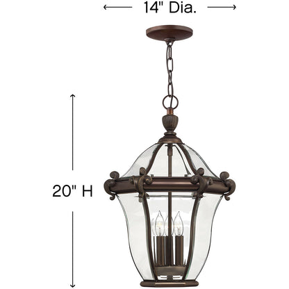 Hinkley Lighting San Clemente Large Hanging Lantern Copper Bronze 2442CB