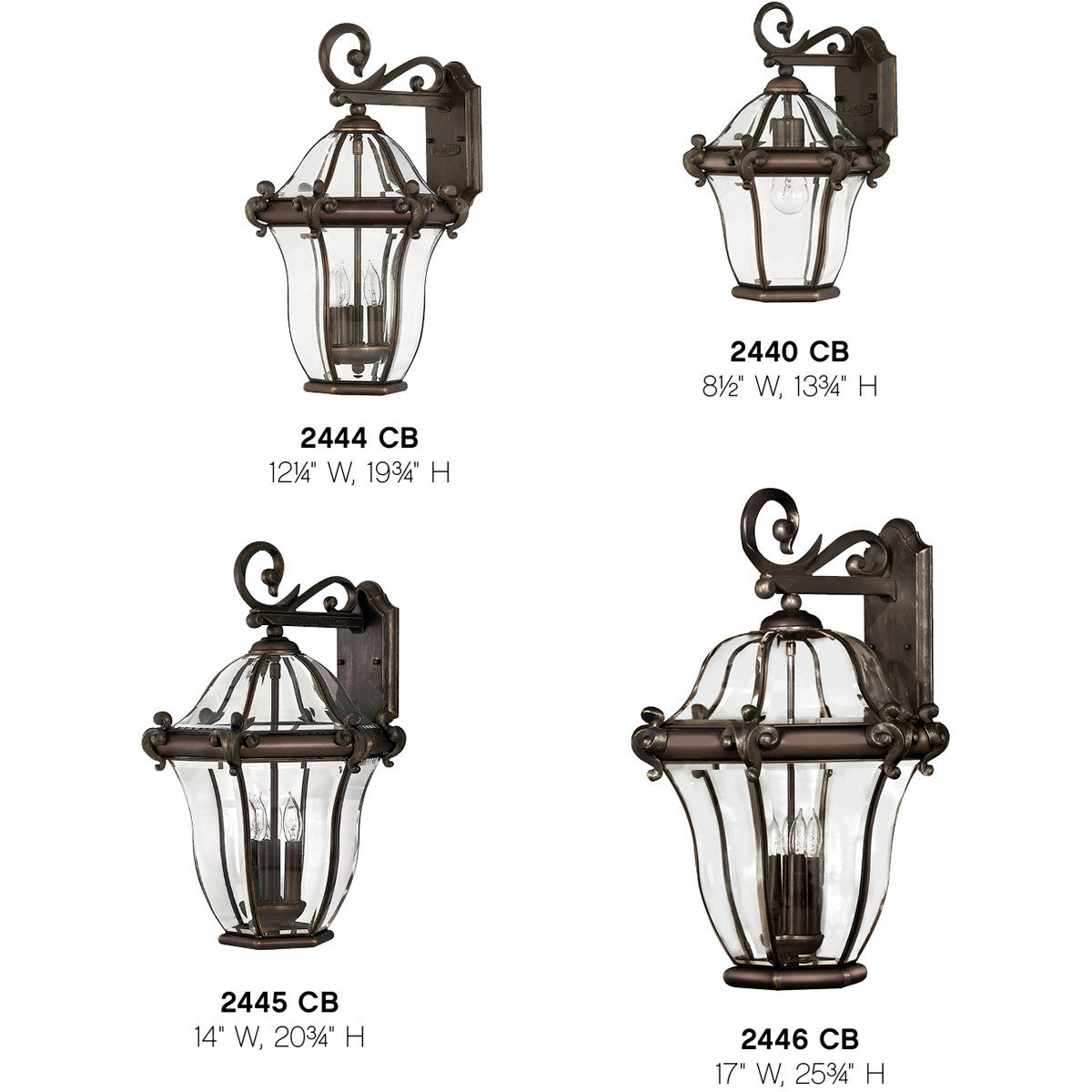 Hinkley Lighting San Clemente Medium Wall Mount Lantern Copper Bronze 2444CB