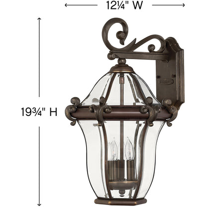 Hinkley Lighting San Clemente Medium Wall Mount Lantern Copper Bronze 2444CB