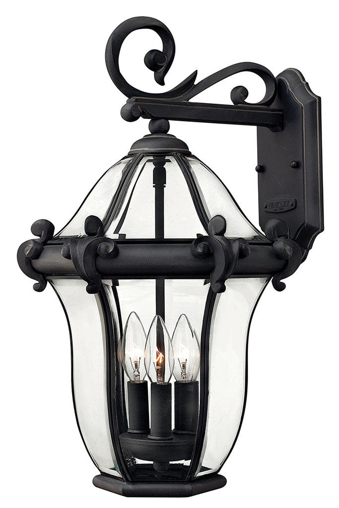 Hinkley Lighting San Clemente Medium Wall Mount Lantern Museum Black 2444MB