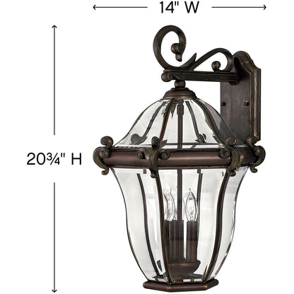 Hinkley Lighting San Clemente Large Wall Mount Lantern Copper Bronze 2445CB