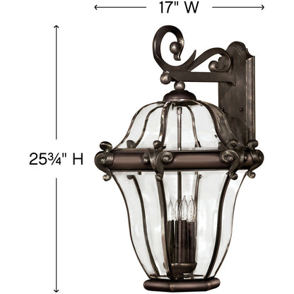 Hinkley Lighting San Clemente Extra Large Wall Mount Lantern Copper Bronze 2446CB