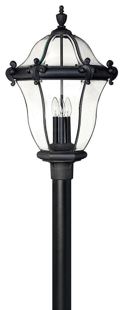 Hinkley Lighting San Clemente Extra Large Post Top or Pier Mount Lantern Museum Black 2447MB