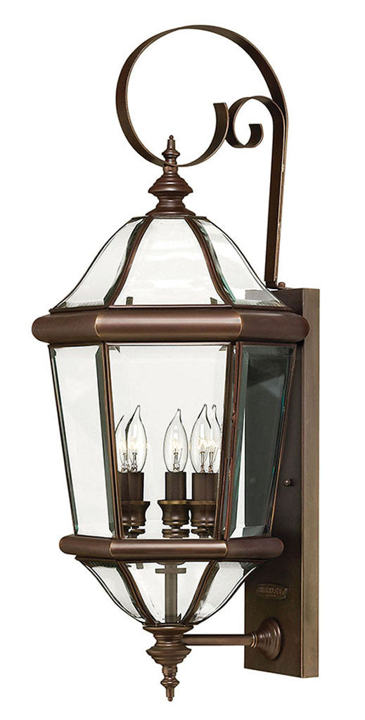 Hinkley Lighting Augusta Medium Wall Mount Lantern Copper Bronze 2454CB