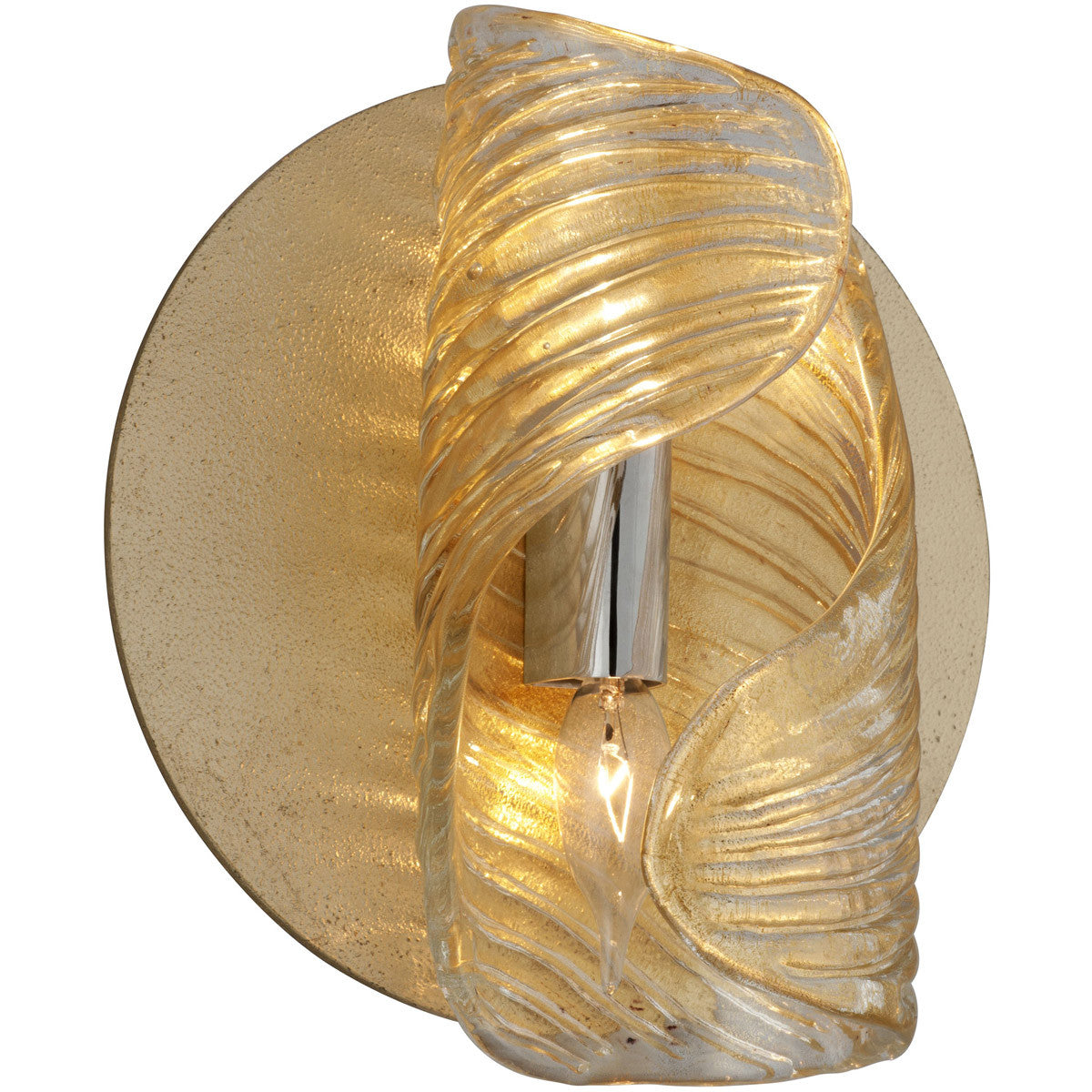 Corbett Lighting Flaunt Wall Sconce in Gold Leaf W Polished Stainless 246-12