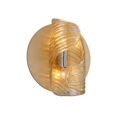 Corbett Lighting Flaunt Wall Sconce in Gold Leaf W Polished Stainless 246-12