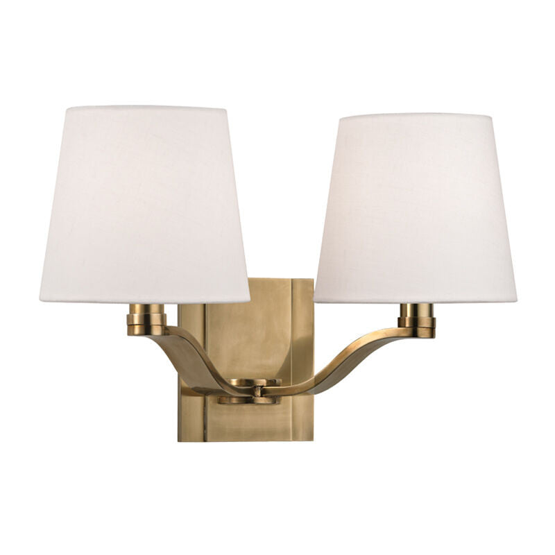 Hudson Valley Lighting Clayton Wall Sconce in Aged Brass 2462-AGB