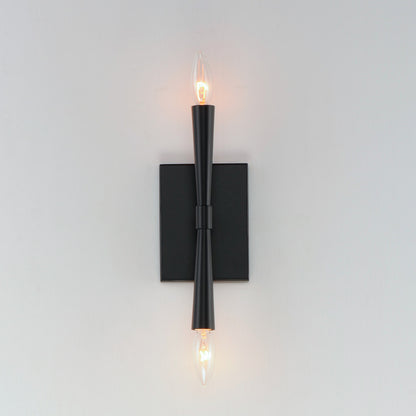 Maxim Rome 2-Light Wall Sconce in Black 24621BK