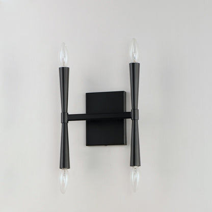 Maxim Rome 4-Light Wall Sconce in Black 24622BK