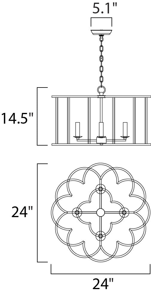 Maxim Helix 4-Light Chandelier in Bronze Fusion 24736BZF