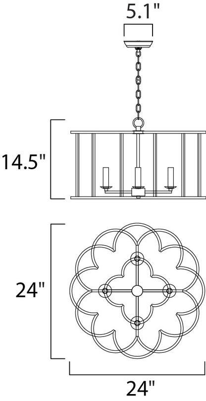 Maxim Helix 4-Light Chandelier in Bronze Fusion 24736BZF