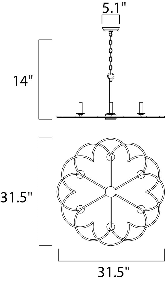 Maxim Helix 6-Light Chandelier in Bronze Fusion 24739BZF