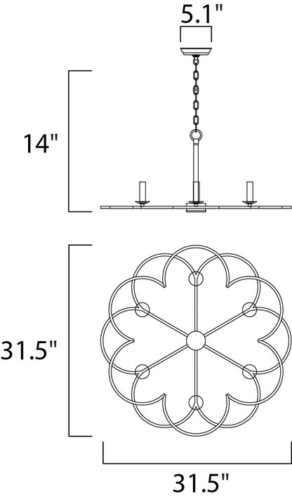 Maxim Helix 6-Light Chandelier in Bronze Fusion 24739BZF