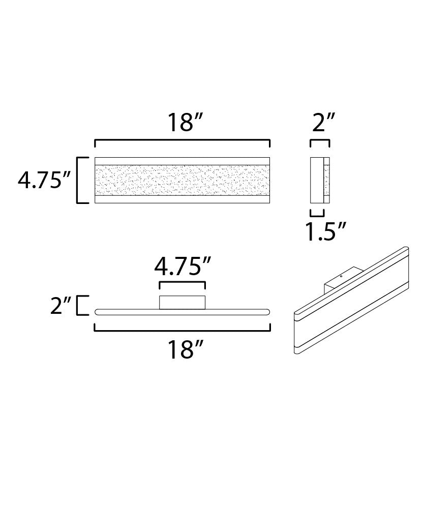 Maxim Visor 18" LED Wall Sconce in Black 24752FTBK